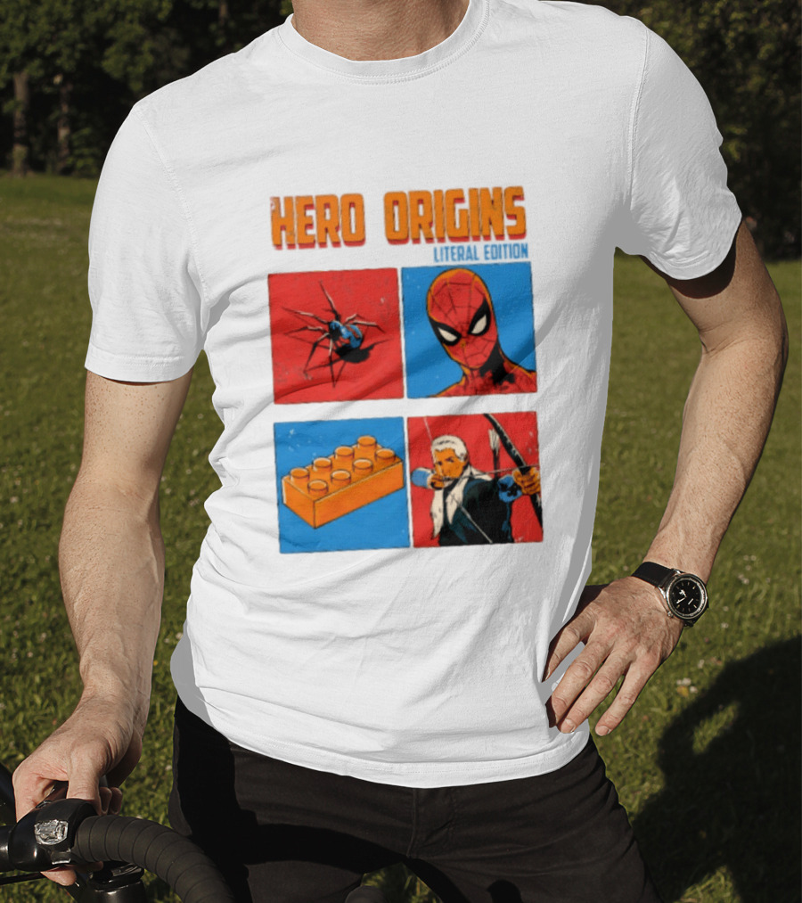 Hero Origins Spider Man Literal Edition Block Archer Spider T-Shirt