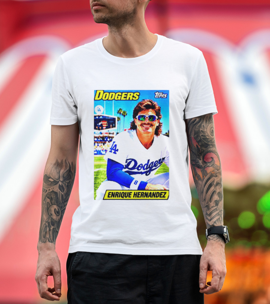 Dodgers Enrique Hernandez Topps Trading Card T-Shirt
