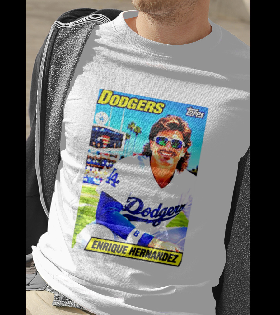Dodgers Enrique Hernandez Topps Trading Card T-Shirt