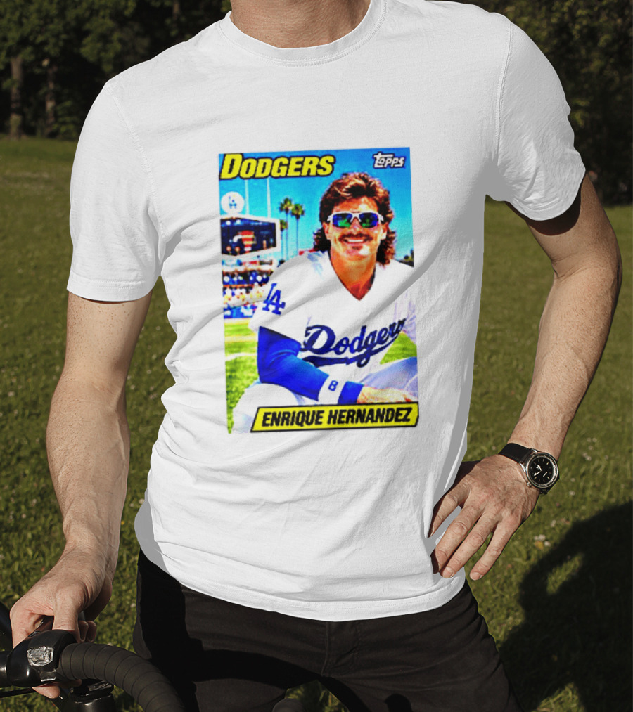 Dodgers Enrique Hernandez Topps Trading Card T-Shirt