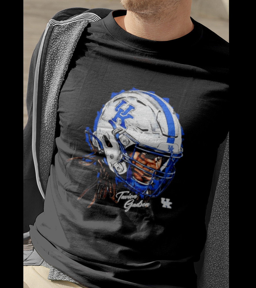 Tavion Gadson Kentucky Wildcats NCAA Football Helmet Head Swag T-Shirt