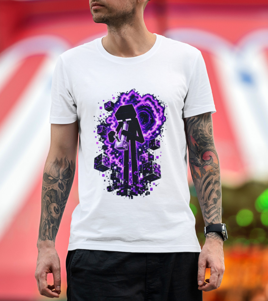 Enderman Purple Vortex Bong Villain Gaming T-Shirt