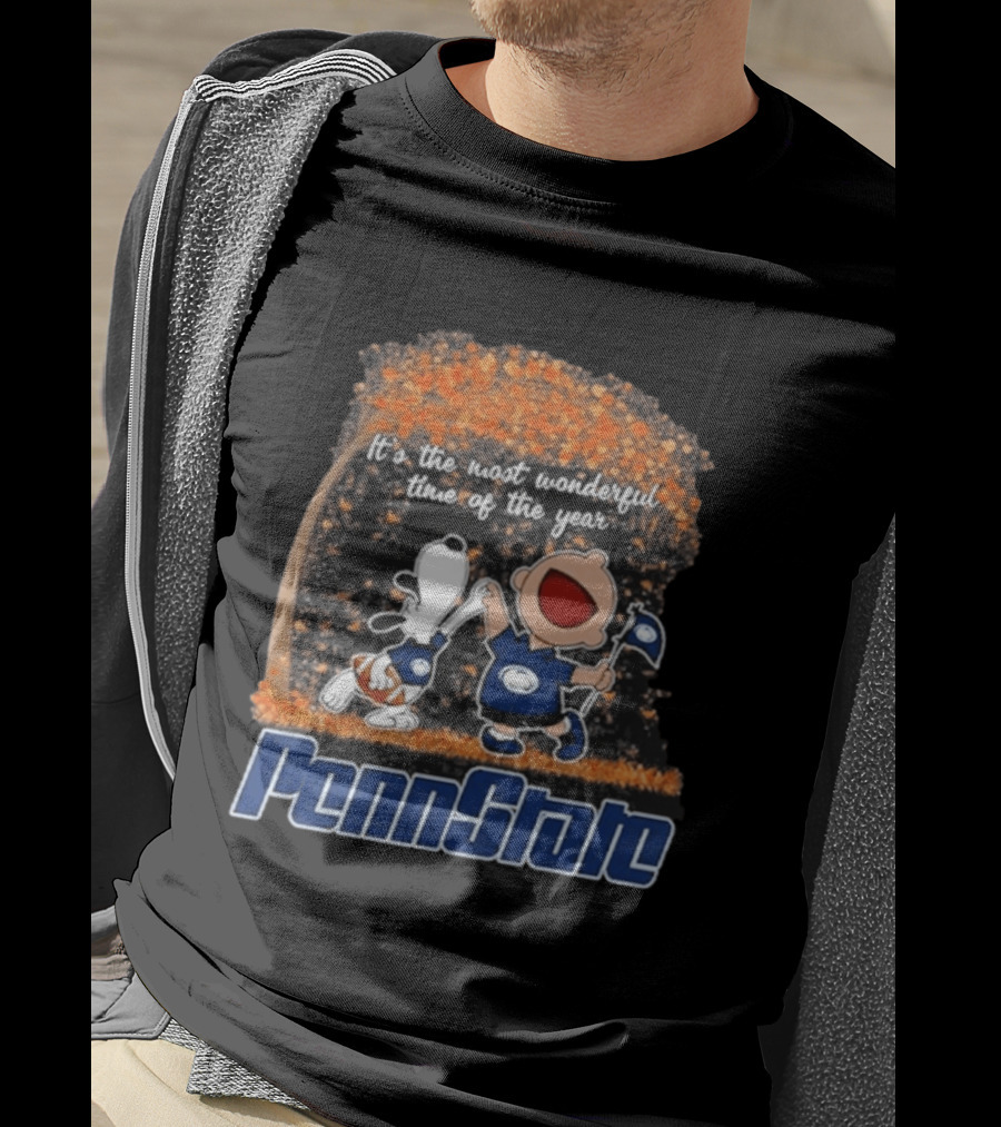 Penn State Nittany Lions Snoopy Charlie Brown Dancing It's The Most Wonderful Time Of The Year T-Shirt