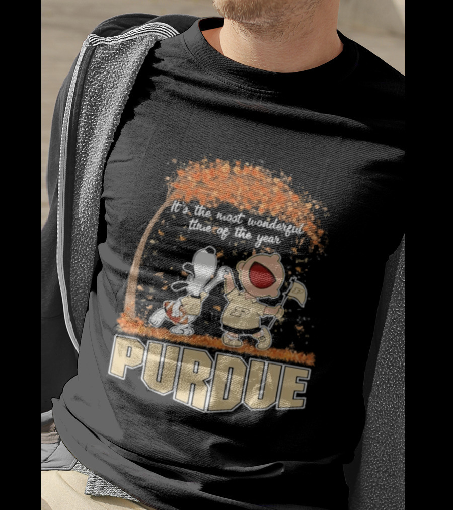 Purdue Boilermakers Snoopy Charlie Brown 2026 Most Wonderful Time Of The Year T-Shirt