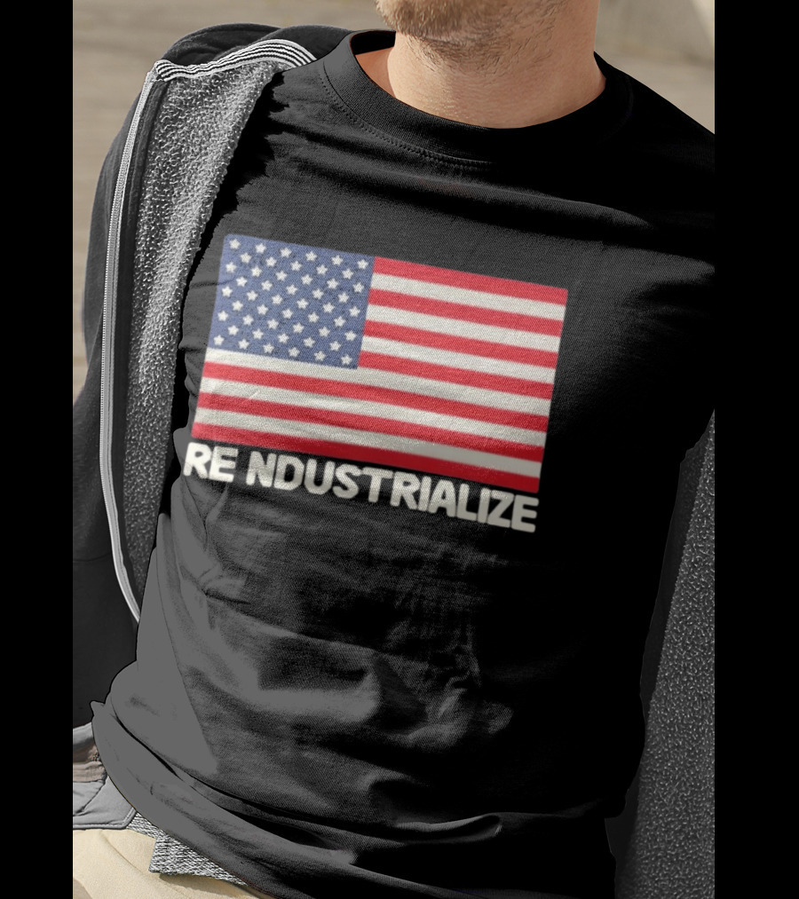 Reindustrialize United States Flag Stars And Stripes T-Shirt