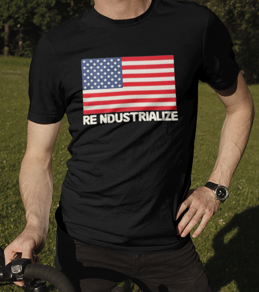 Reindustrialize United States Flag Stars And Stripes T-Shirt