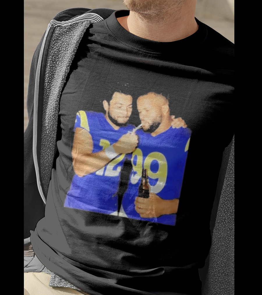 Los Angeles Rams Puka Nacua Aaron Donald Smoking Drinking NFL Football Team Players T-Shirt