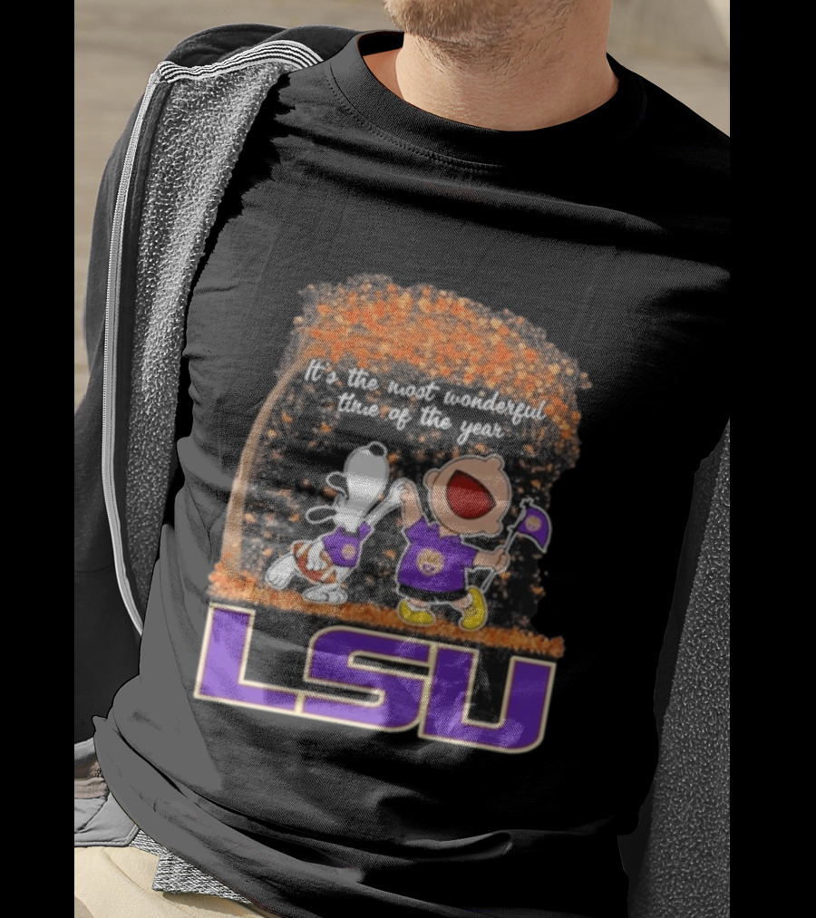 LSU Tigers Snoopy Charlie Brown 2026 Most Wonderful Time T-Shirt
