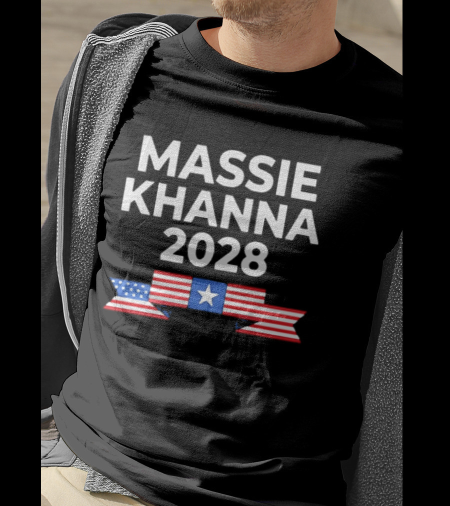 Massie Khanna 2028 American Flag Election Campaign T-Shirt