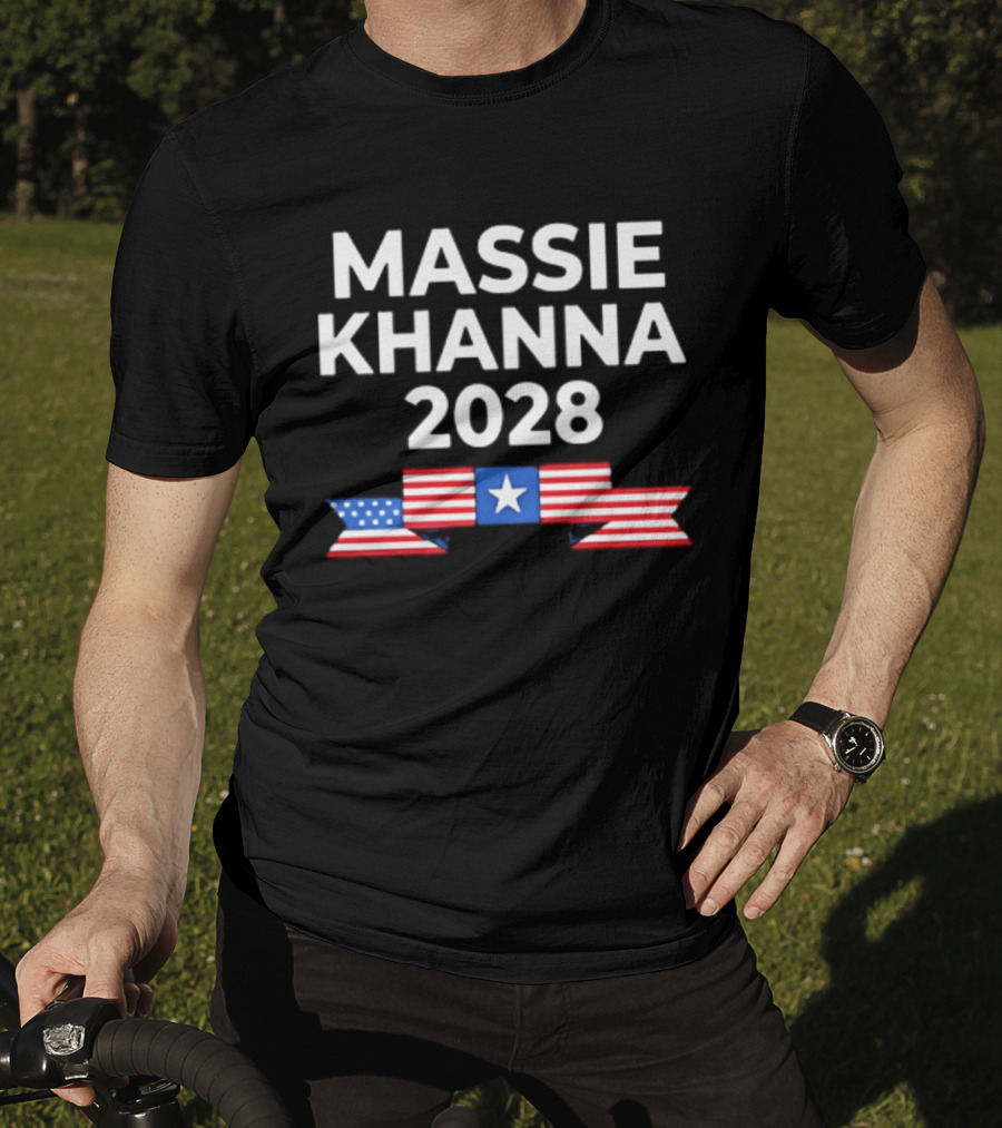 Massie Khanna 2028 American Flag Election Campaign T-Shirt