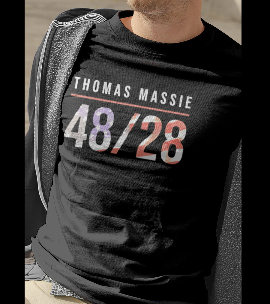 Thomas Massie 48 28 American Flag T-Shirt