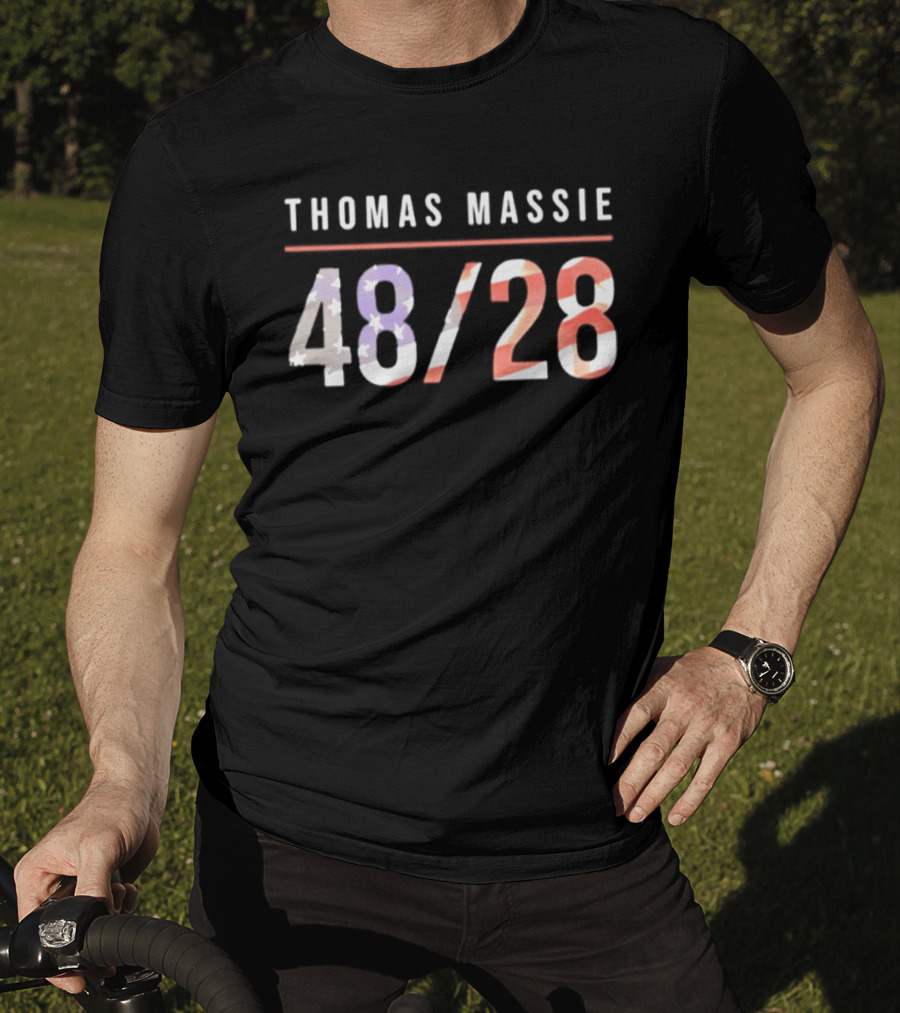 Thomas Massie 48 28 American Flag T-Shirt