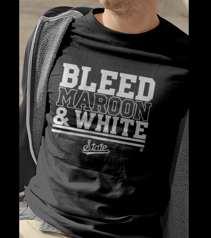 Mississippi State Bleed Maroon And White State T-Shirt