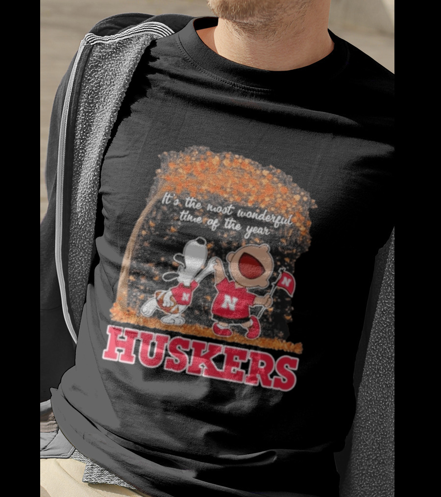 Huskers Snoopy Charlie Brown It's The Most Wonderful Time Of The Year T-Shirt