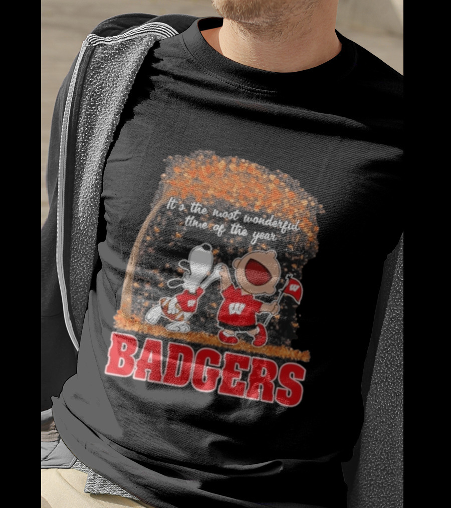 Wisconsin Badgers Snoopy Charlie Brown It's The Most Wonderful Time Of The Year 2026 T-Shirt