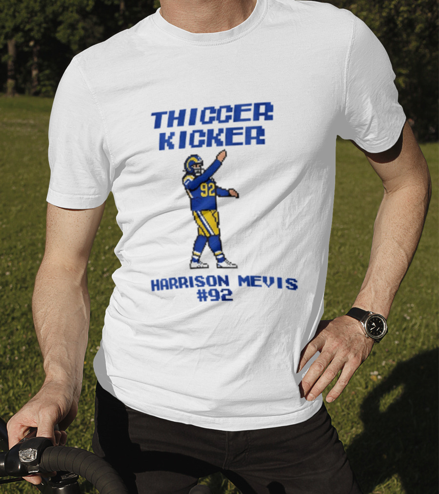 Thiccer Kicker Harrison Mevis 92 Los Angeles Rams T-Shirt