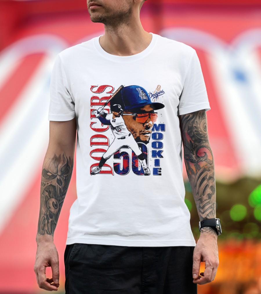Los Angeles Dodgers Mookie Betts 50 Baseball Player Two Sided T-Shirt
