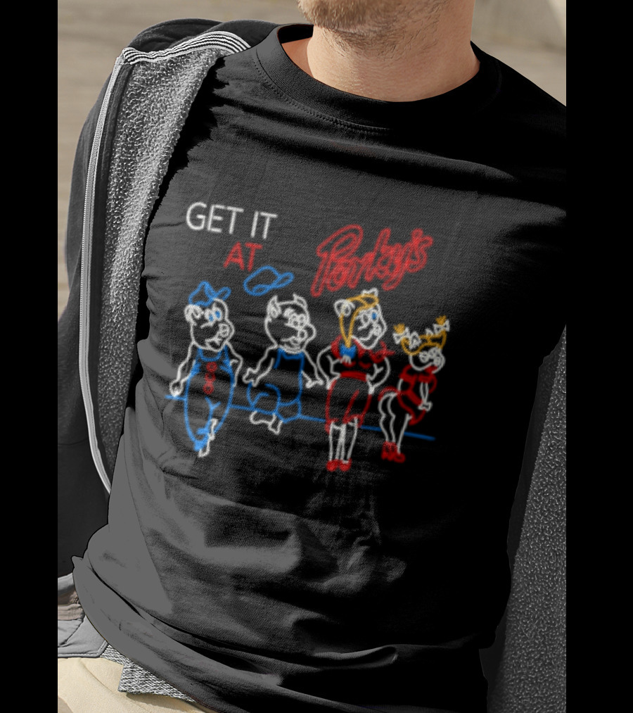 GET IT AT PORKY'S 80s MOVIE NEON SIGN CHARACTERS T-Shirt