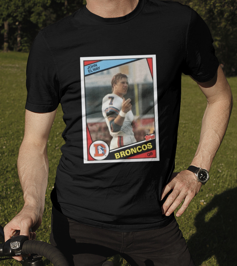 Brandon Perna John Elway Broncos Topps Card NFL QB T-Shirt
