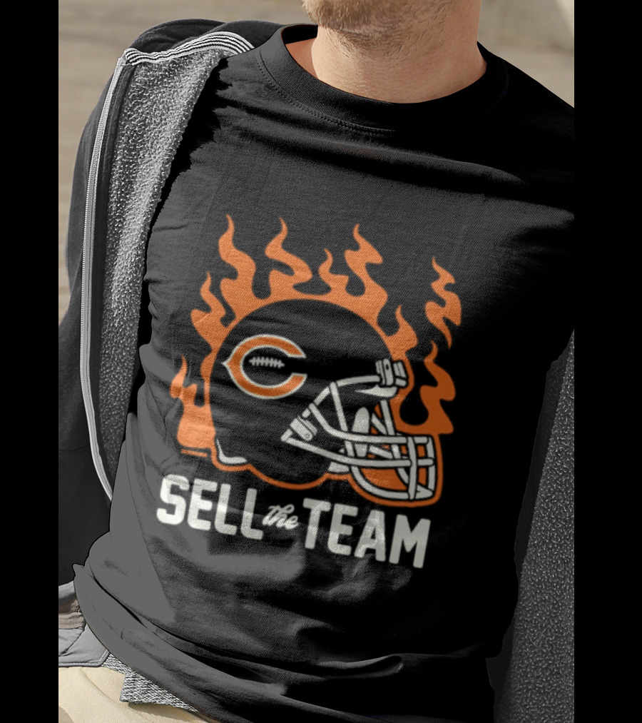 Chicago Bears Sell The Team Flaming Helmet T-Shirt