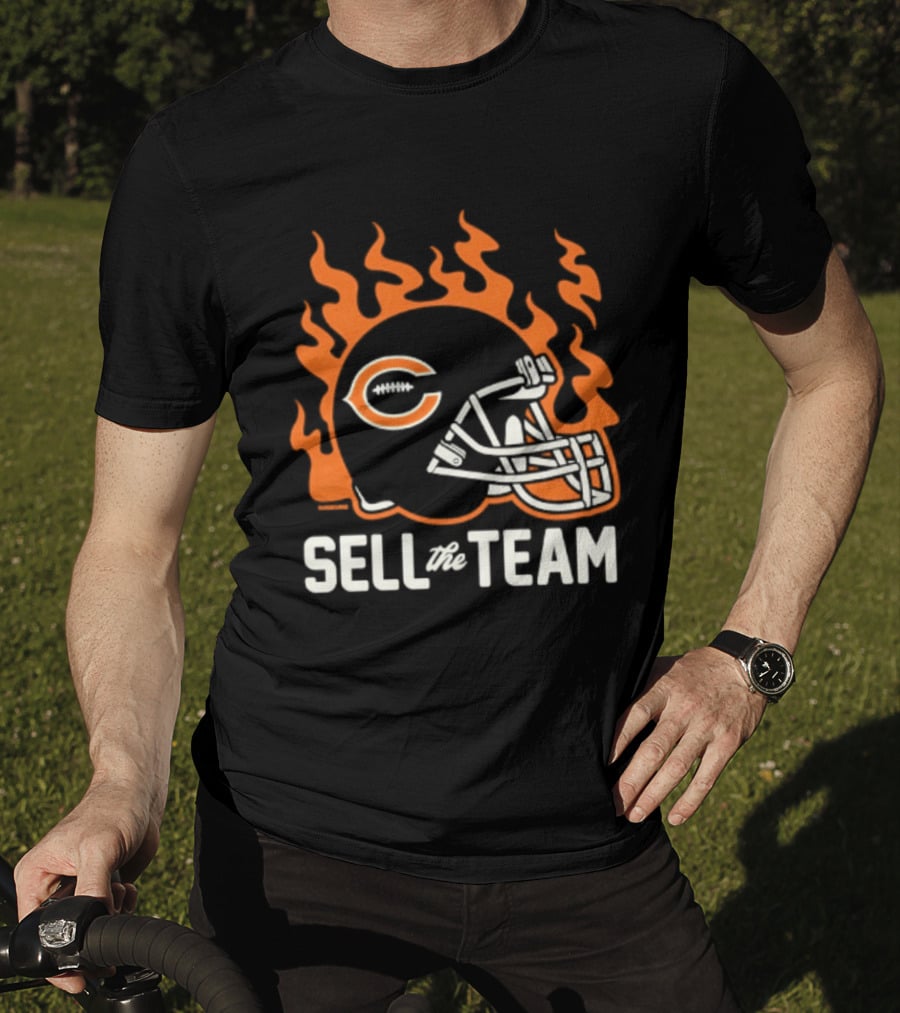 Chicago Bears Sell The Team Flaming Helmet T-Shirt