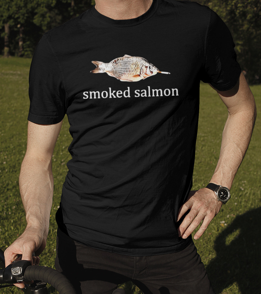 Smoked Salmon Fish With Cigarette Humor T-Shirt