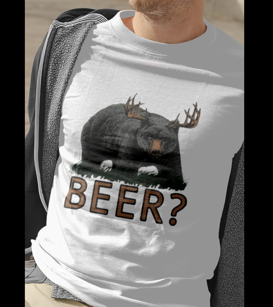 Bear With Antlers Beer T-Shirt
