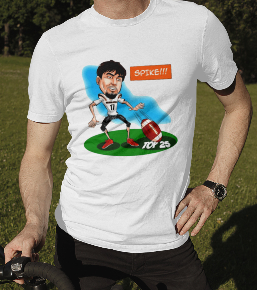 Drew Mestemaker Oklahoma State Football Spike Top 25 Player Caricature T-Shirt