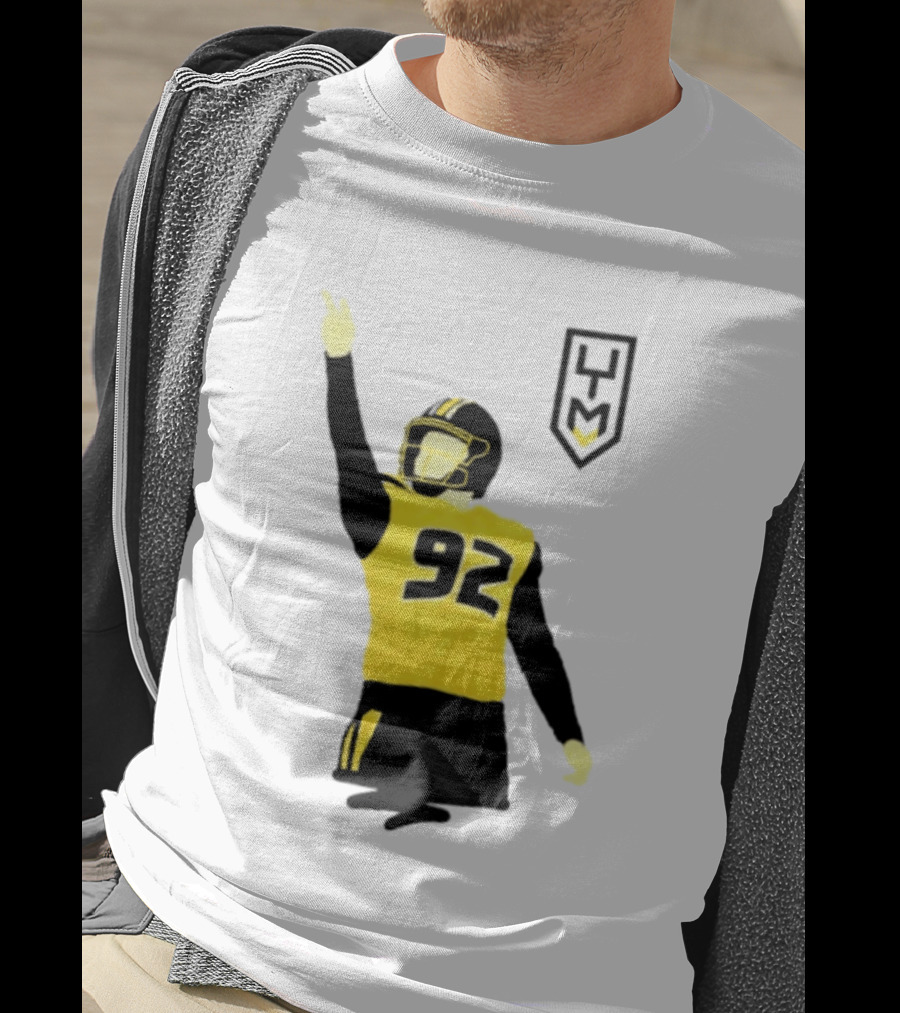 Harrison Mevis 92 Los Angeles Rams The Thiccer Kicker Football Player Quarterback Iconic Celebratory Pose T-Shirt