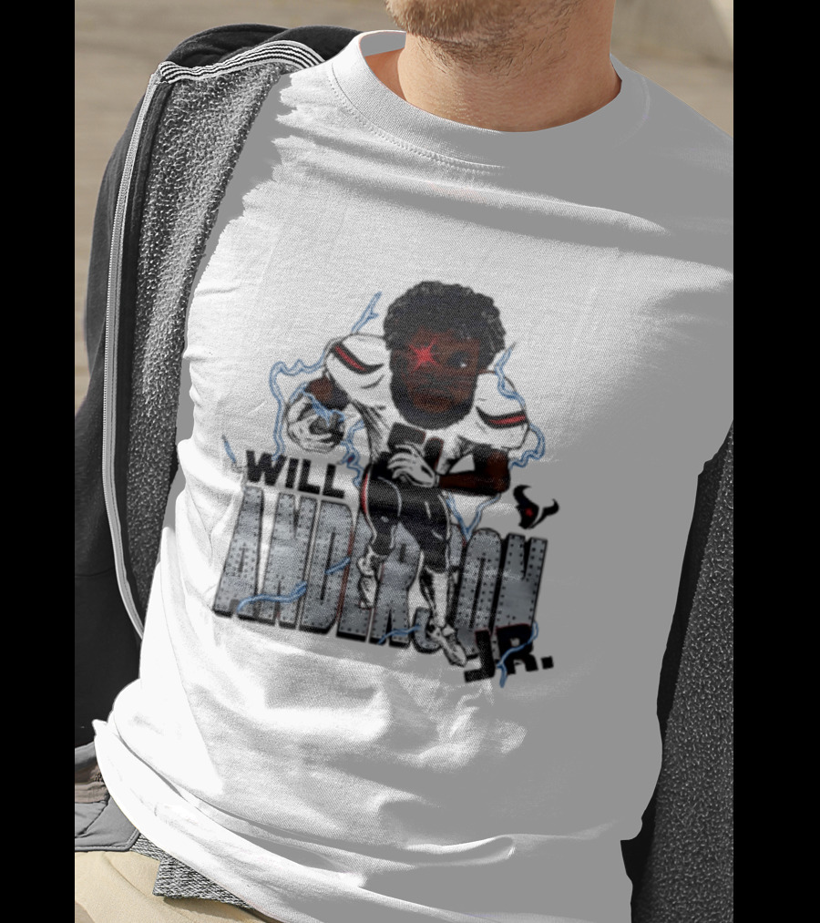 Houston Texans Will Anderson Jr Lightning Caricature Player T-Shirt
