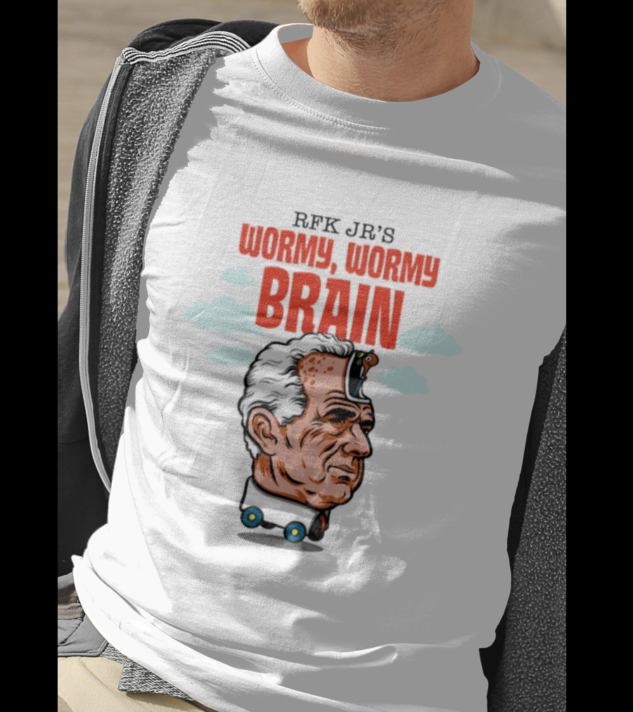 RFK Jr's Wormy Wormy Brain Robert F Kennedy Jr Clouds Cartoon T-Shirt