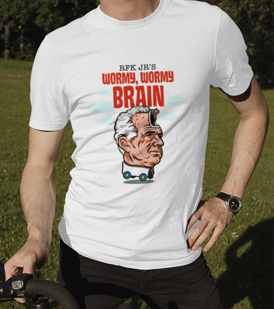 RFK Jr's Wormy Wormy Brain Robert F Kennedy Jr Clouds Cartoon T-Shirt