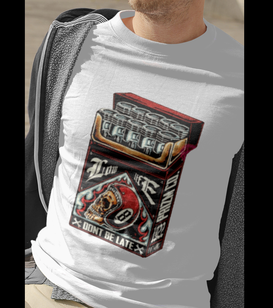 Low Life Prizm Co Don't Be Late Skull Helmet Pistons Pack T-Shirt