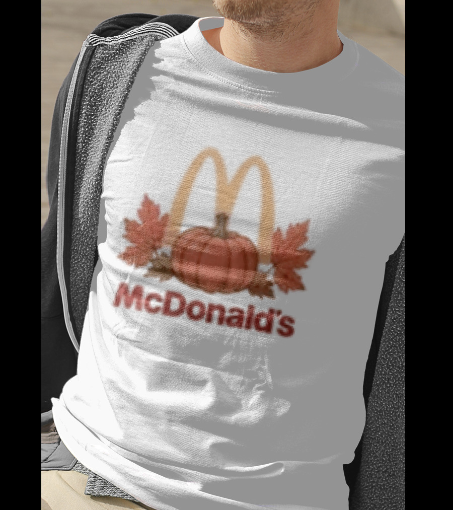 McDonald's Autumn Pumpkin Leaves Thankful Blessed Lovin It T-Shirt