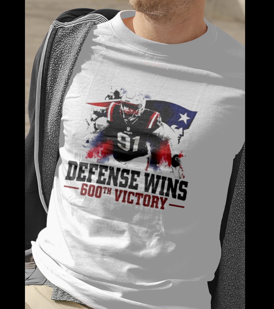 New England Patriots Defense Wins 600th Victory Star Spangled Football Triumph T-Shirt