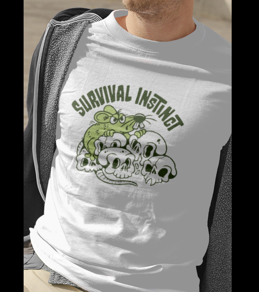 Survival Instinct Rat Skulls Gothic T-Shirt
