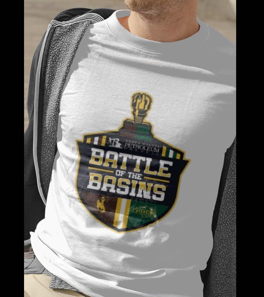 North Dakota Petroleum Council Battle Of The Basins Wyoming Cowboys Vs North Dakota State Bison T-Shirt