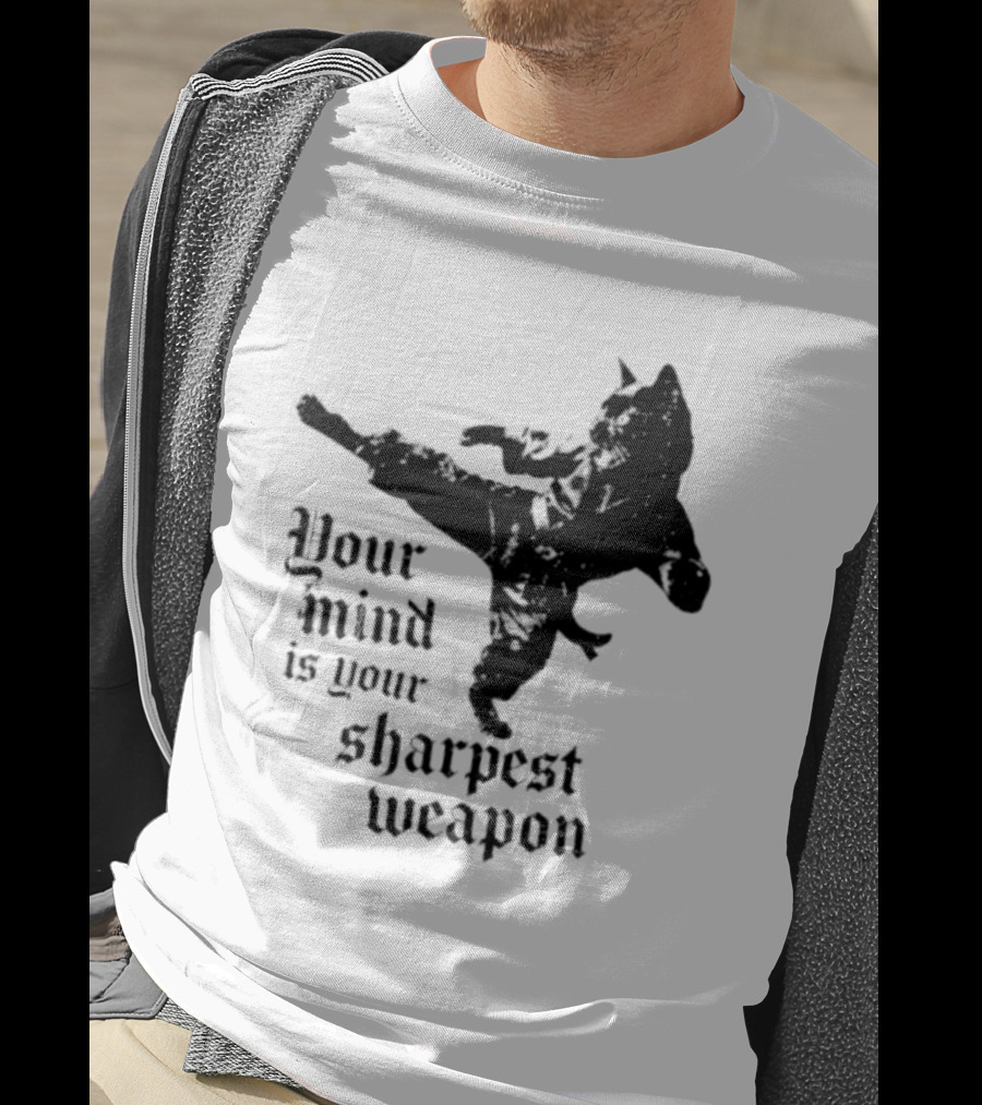 Your Mind Is Your Sharpest Weapon Karate Cat T-Shirt