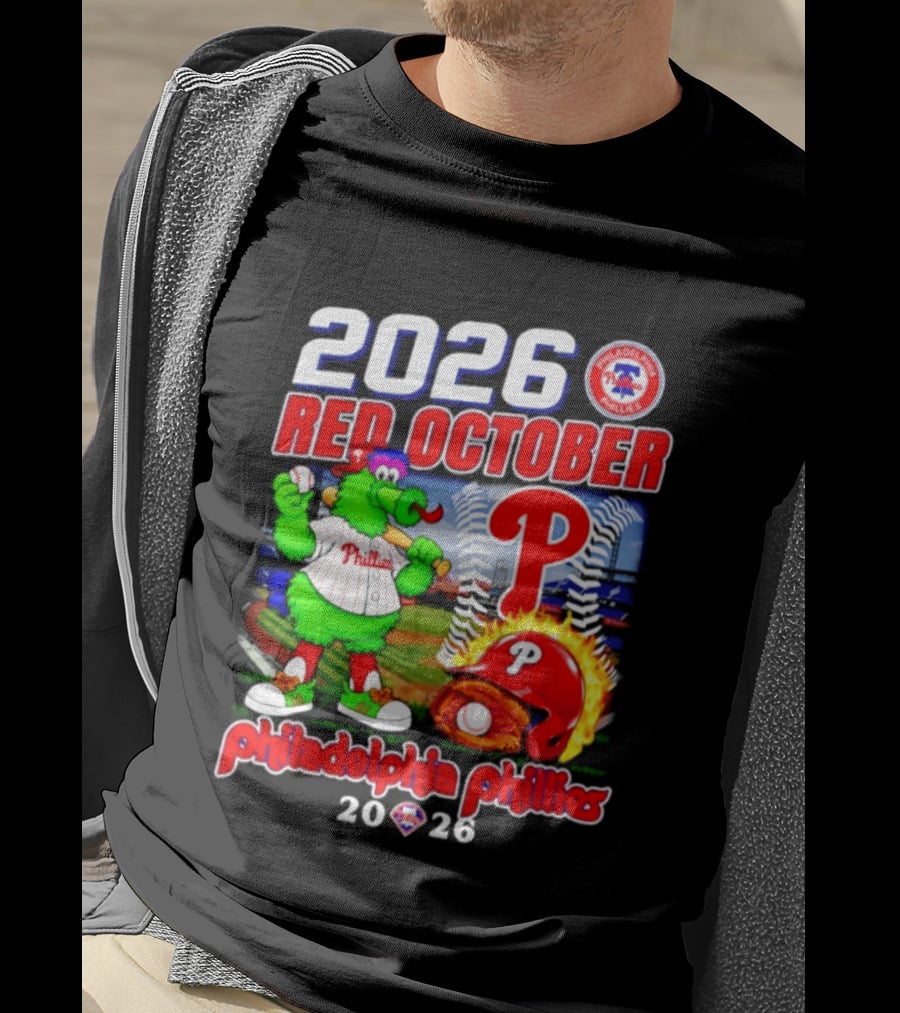 2026 Red October Philadelphia Phillies Phanatic P Phillies Baseball T-Shirt