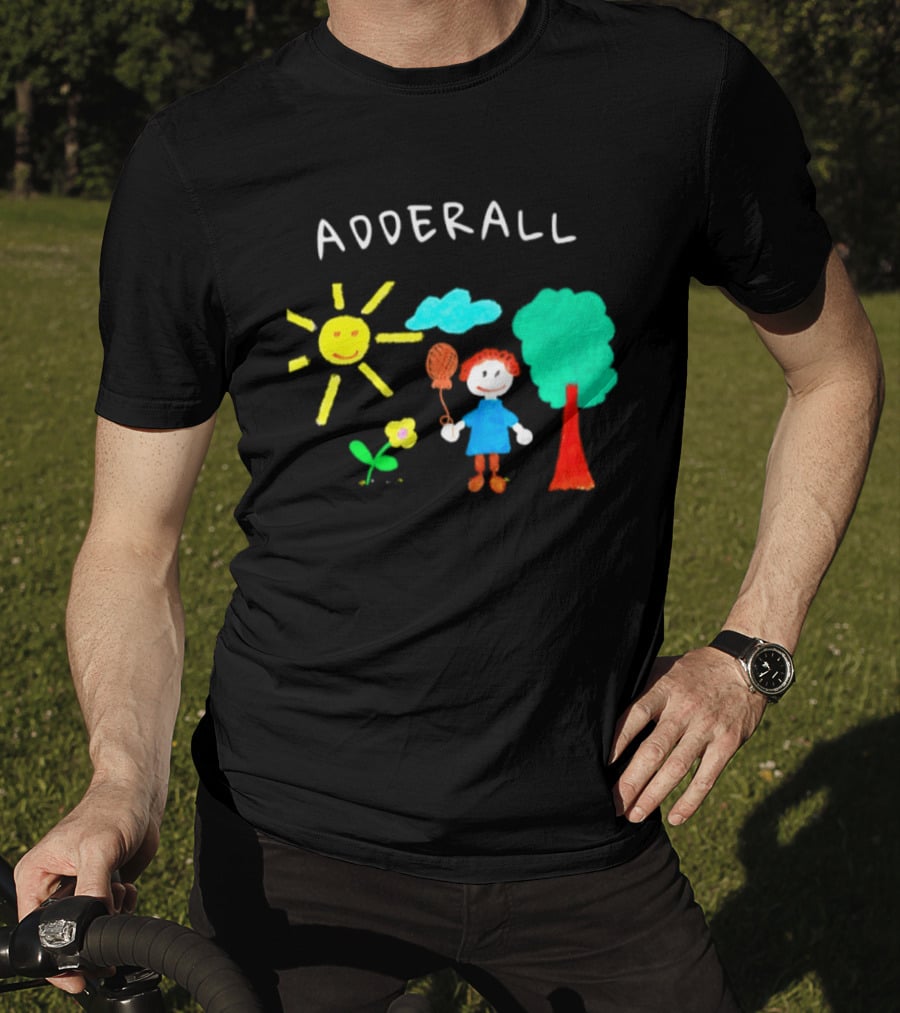 Childhood ADHD Awareness Adderall Child Drawing With Sun And Tree T-Shirt