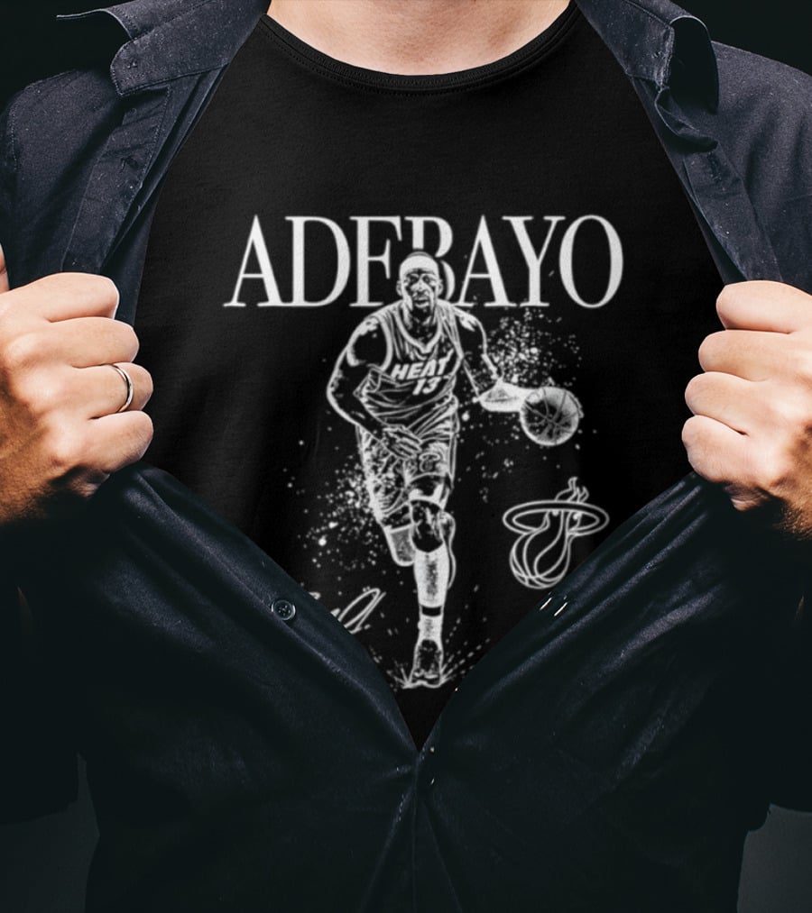Adebayo Miami Heat Basketball Player Signature T-Shirt