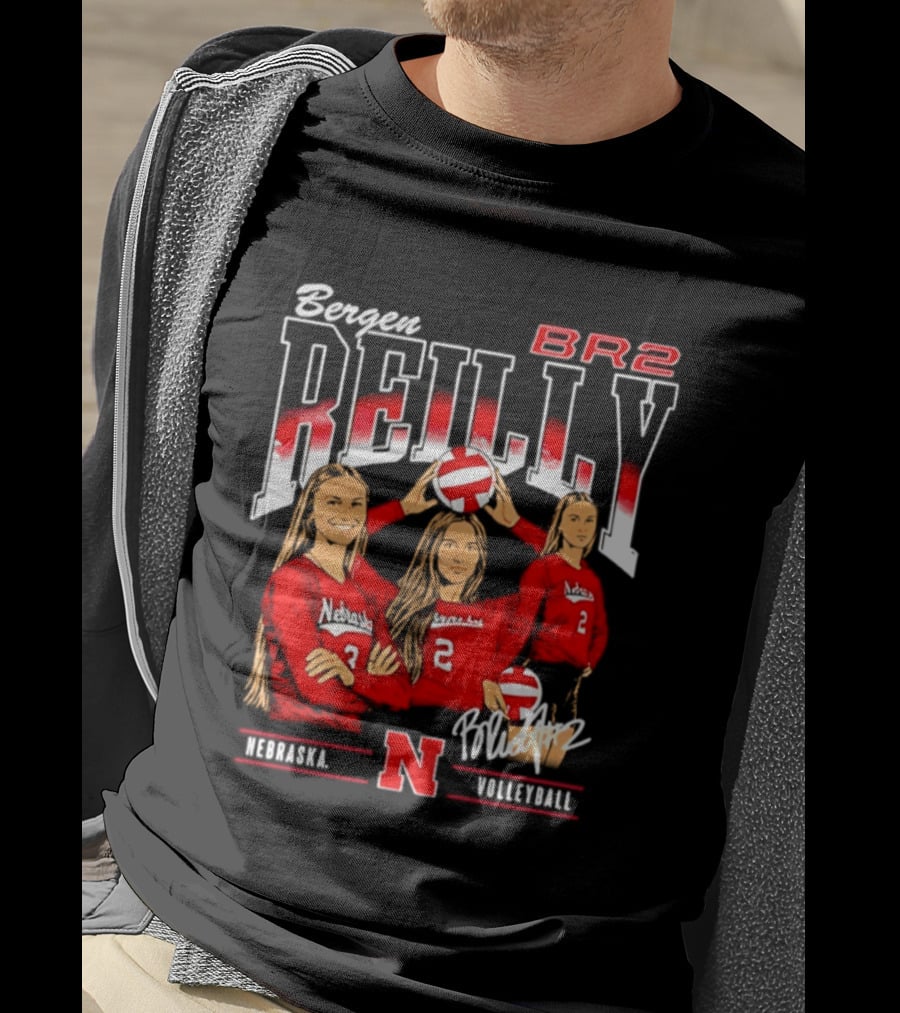 Bergen Reilly BR2 Nebraska Cornhuskers Volleyball Nebraska Volleyball T-Shirt