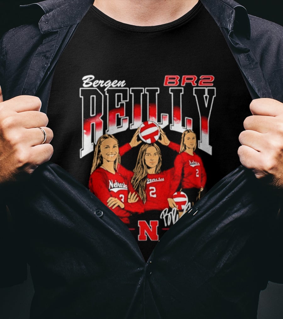 Bergen Reilly BR2 Nebraska Cornhuskers Volleyball Nebraska Volleyball T-Shirt