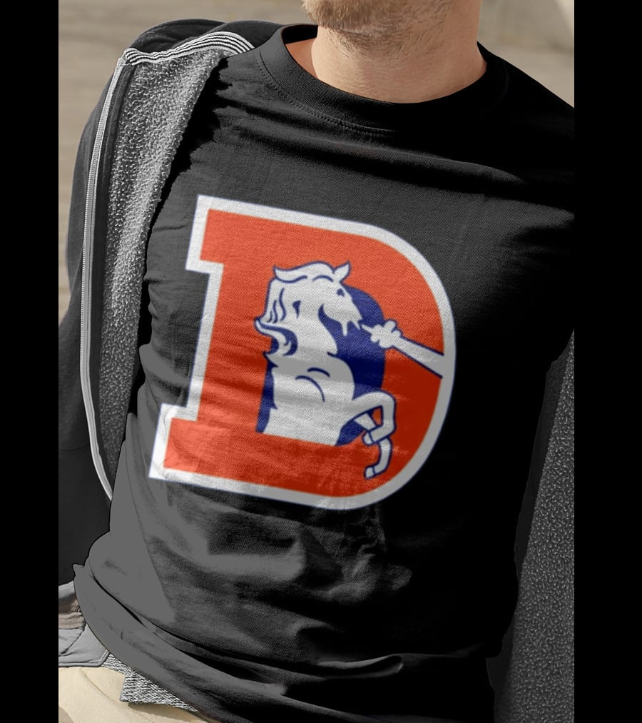 Bo Nix Broncos Old School Denver Horse Icon D T-Shirt