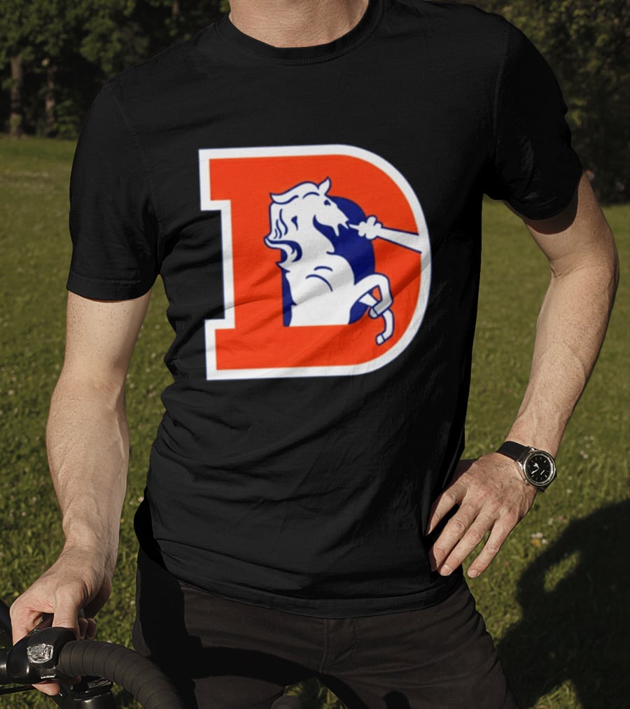 Bo Nix Broncos Old School Denver Horse Icon D T-Shirt