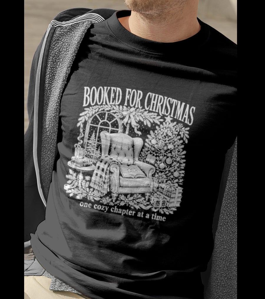 Booked For Christmas Cozy Chapter By The Fireplace T-Shirt