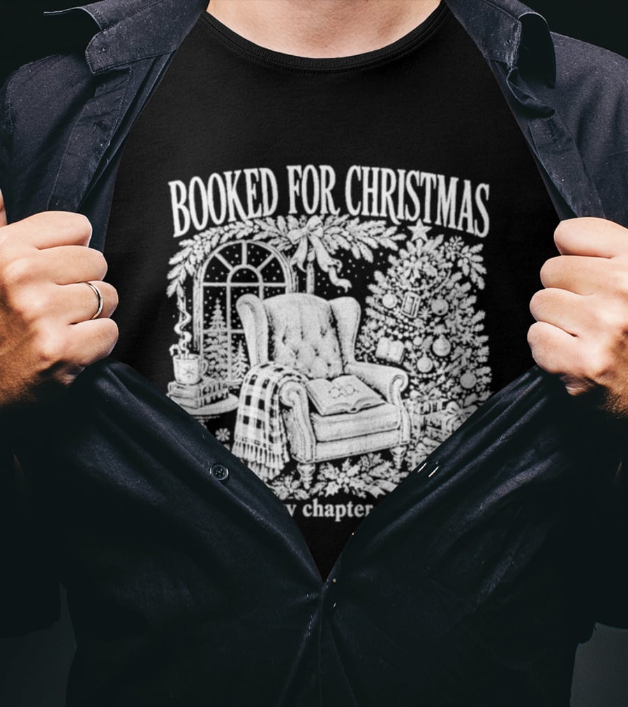Booked For Christmas Cozy Chapter By The Fireplace T-Shirt