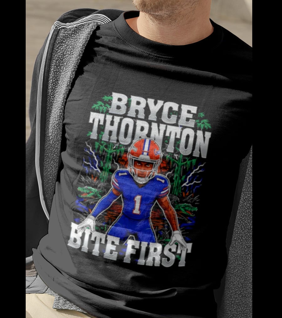 Bryce Thornton Florida Gators Football Number One Bite First T-Shirt