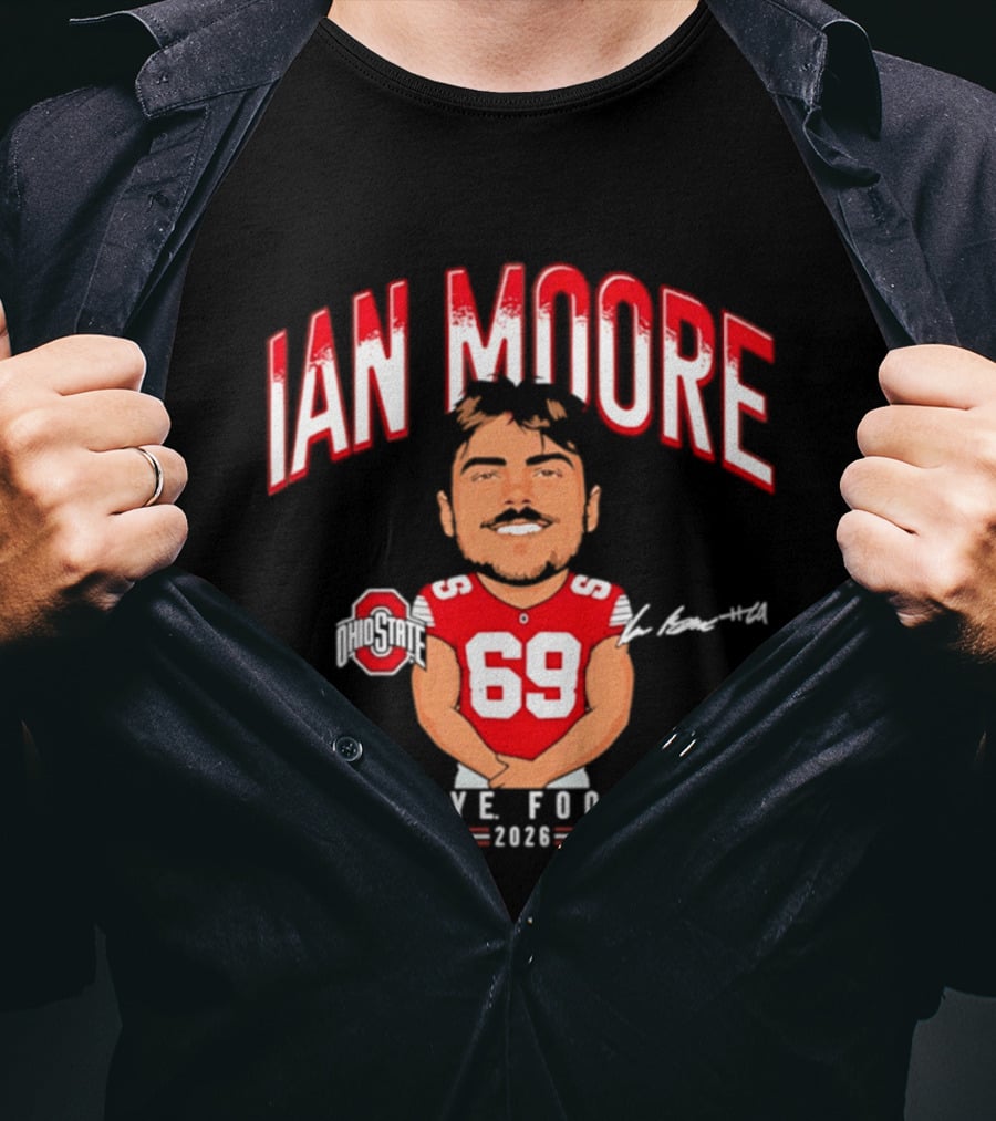 Ian Moore Ohio State Buckeyes Football 2024 Caricature 69 T-Shirt