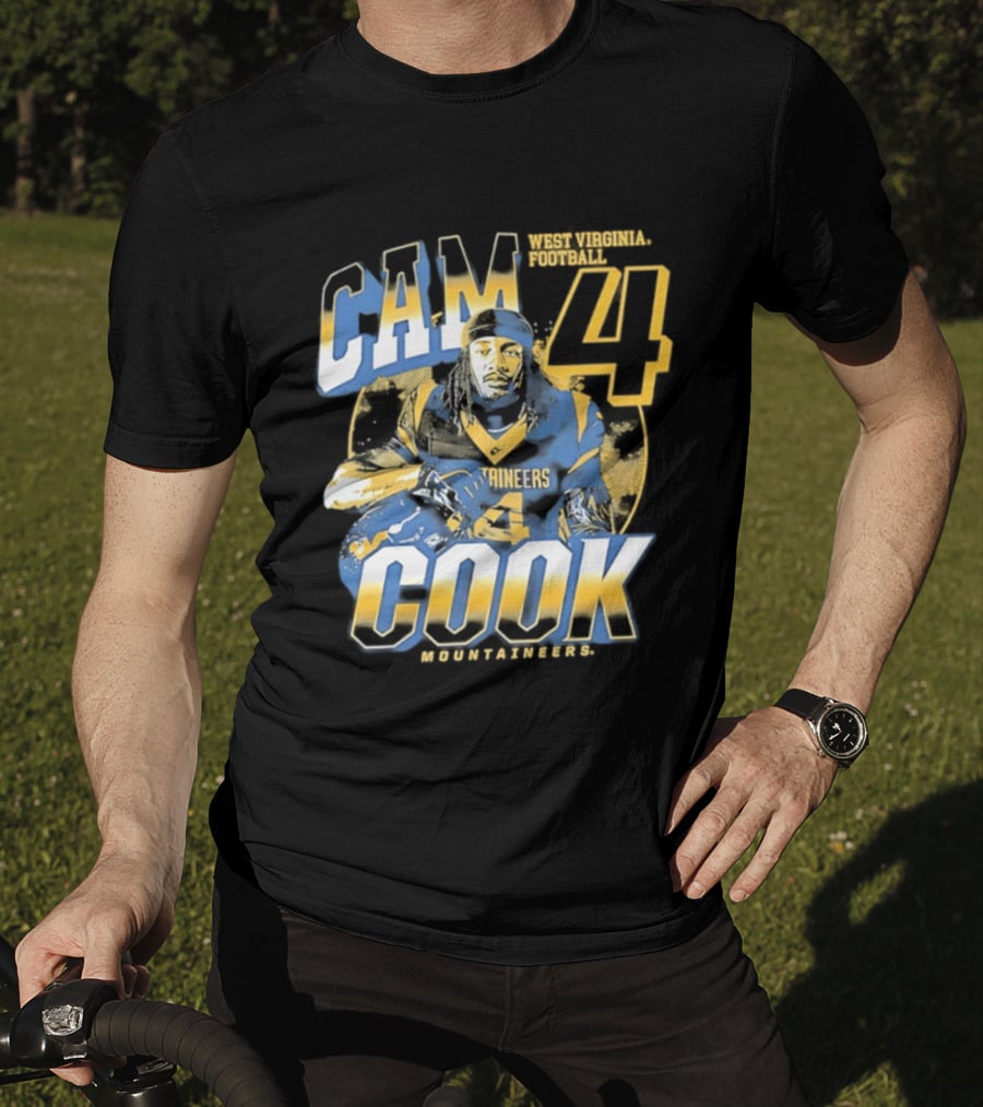 Cam 4 Cook West Virginia Football Mountaineers T-Shirt